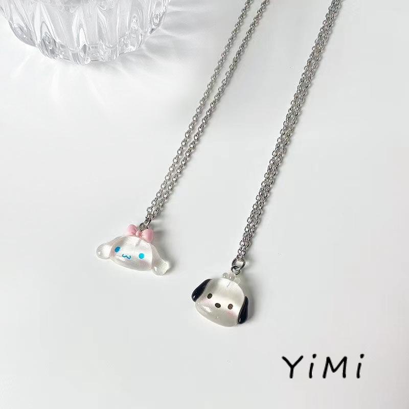 Sanrio Vòng cổ Mặt Hình Chú Chó Kuromi Đáng Yêu Dành Cho Nữ