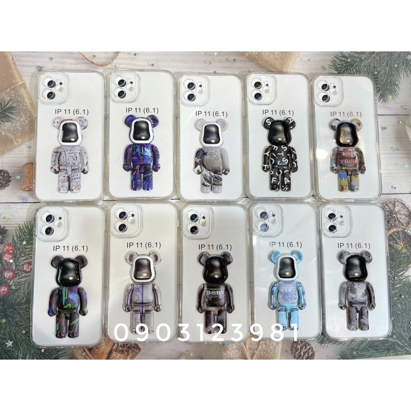 (Màu ngẫu nhiên) Ốp Lưng Gấu Bearbrick Trong Suốt Chống Sốc Xinh Xắn, Sành Điệu