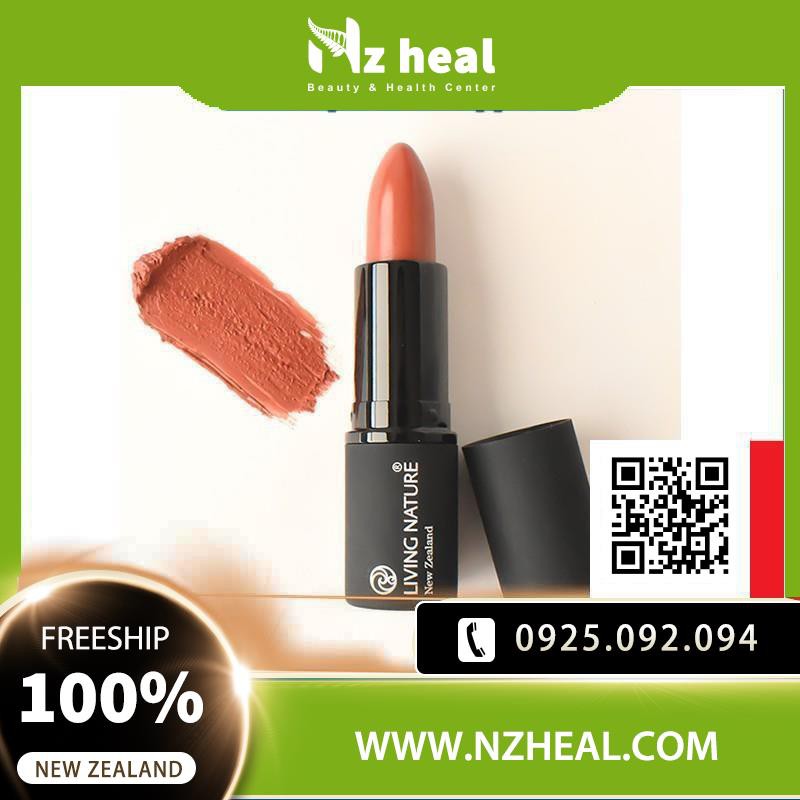 [Hỏa tốc] Son Môi Organic Màu Cam Đất Living Nature Lipstick Morning Sun 02