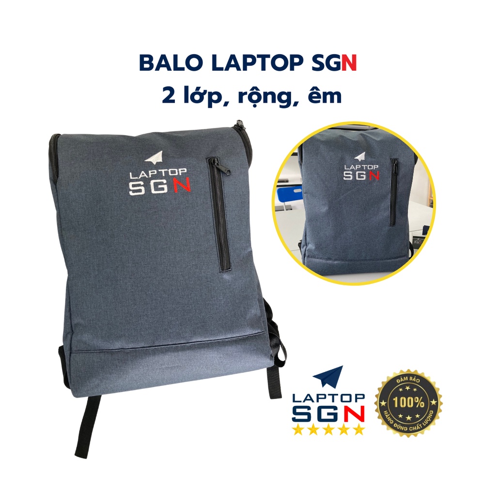 Balo laptop SGN bền đẹp thời trang đa năng, 2 lớp, đủ đựng đồ dùng cho 2 ngày đi phượt