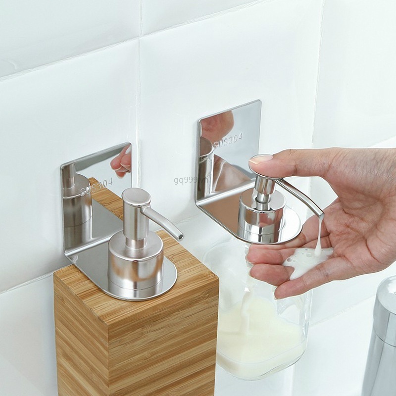 Giá treo chai dầu gội / sữa tắm bằng thép không gỉ gắn tường không cần khoan lỗ cho nhà tắm