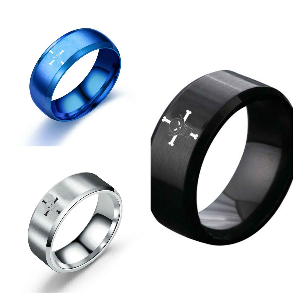 Nhẫn titan One Piece Đảo hải tặc đeo tay nam nữ cá tính game anime chibi