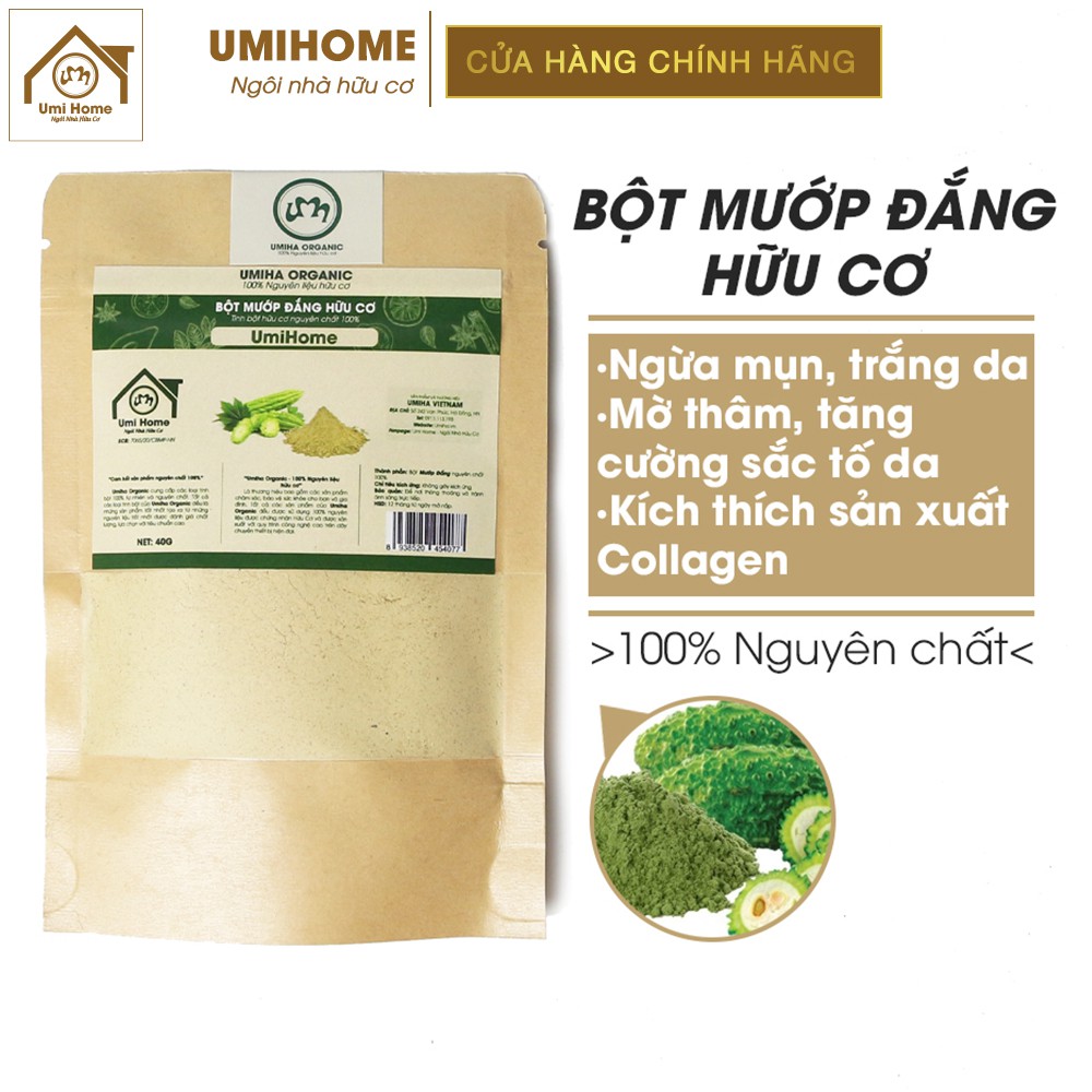 Bột Mướp Đắng đắp mặt nạ hữu cơ UMIHOME nguyên chất 40g | Bitter gourd powder 100% Organic