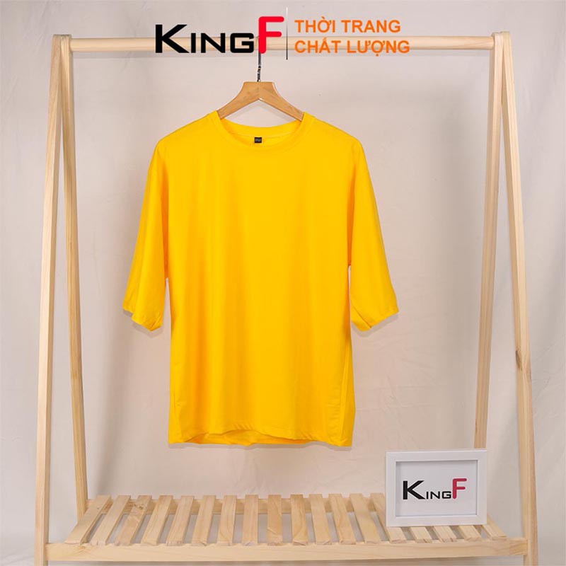 Áo phông trơn áo thun Tay lỡ Form rộng Unisex KINGF cho nam nữ - Chất vải cotton dày dặn thoáng mát