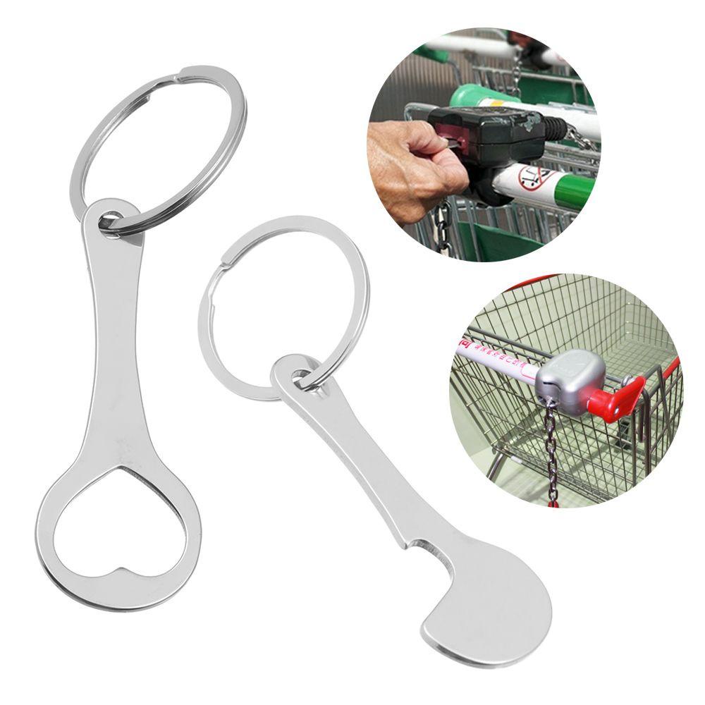 CHOOKEY Set 2 Móc Khóa Kim Loại Trang Trí Xe Đẩy Mua Sắm