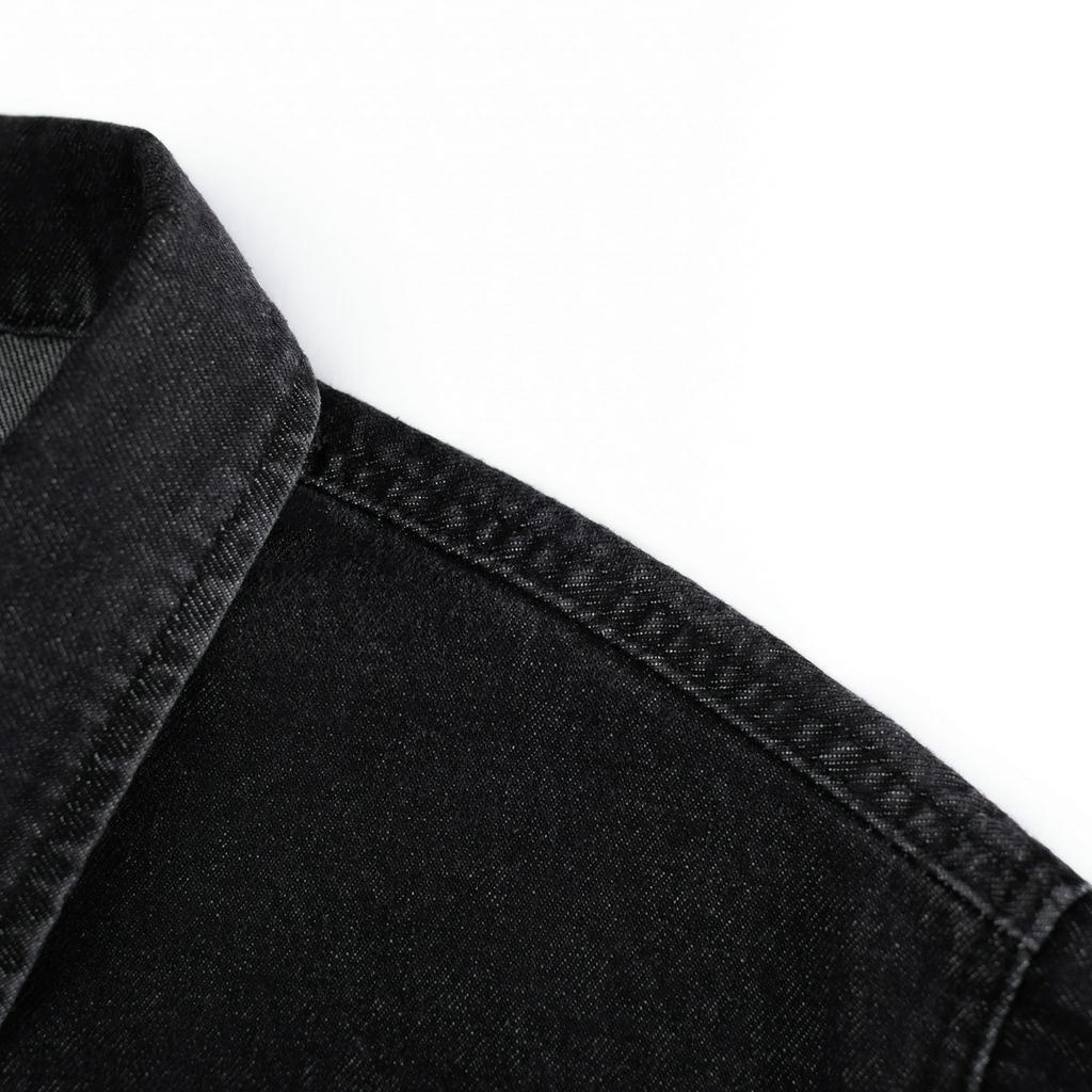 Áo khoác jean nam jacket đen túi hộp cao cấp LADOS-2088 dày dặn, phong cách, thời trang