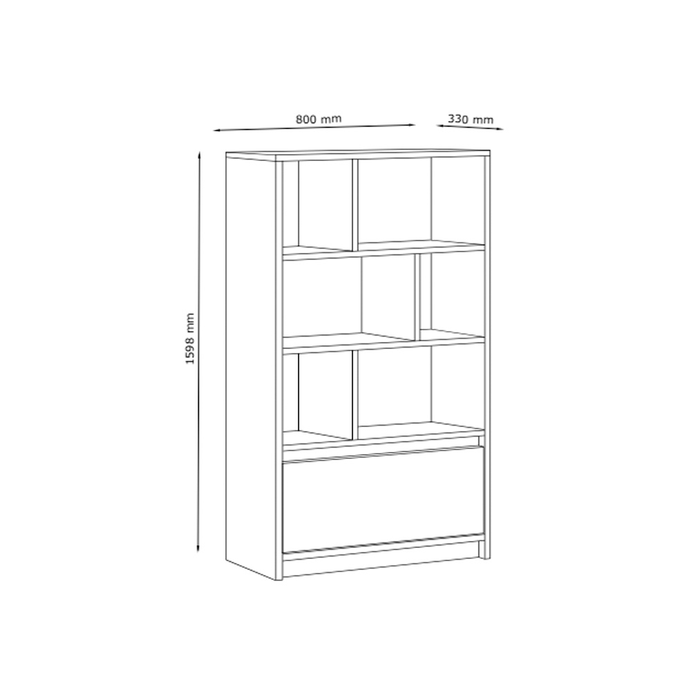 Kệ sách | JYSK Billund | gỗ công nghiệp | nhiều màu | R80xS33xC160cm