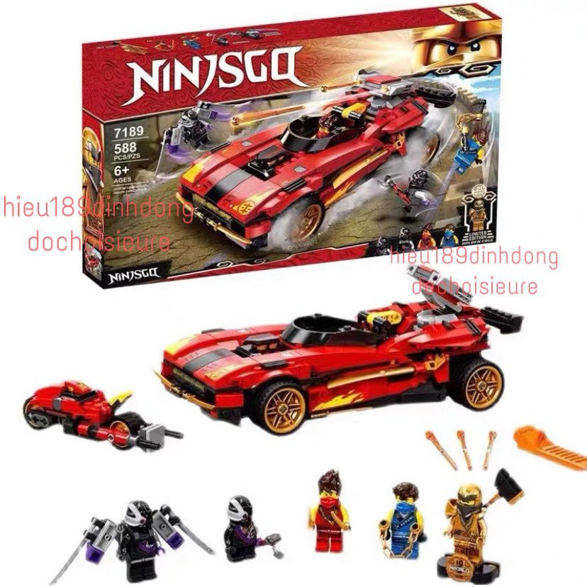 Lắp ráp xếp hình Lego Ninjago 71737 , 7189 : X-1 Ninja Charger - SIêu xe chiến đấu của KAI 588 mảnh