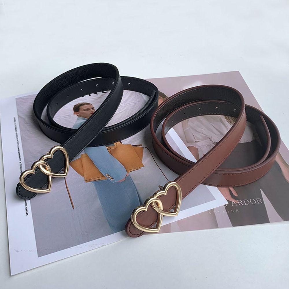 MOCHO Thắt Lưng Dây Mỏng Điều Chỉnh Được Hai Vòng Kim Loại Trang Trí Đầm Jean Cho Bạn Gái