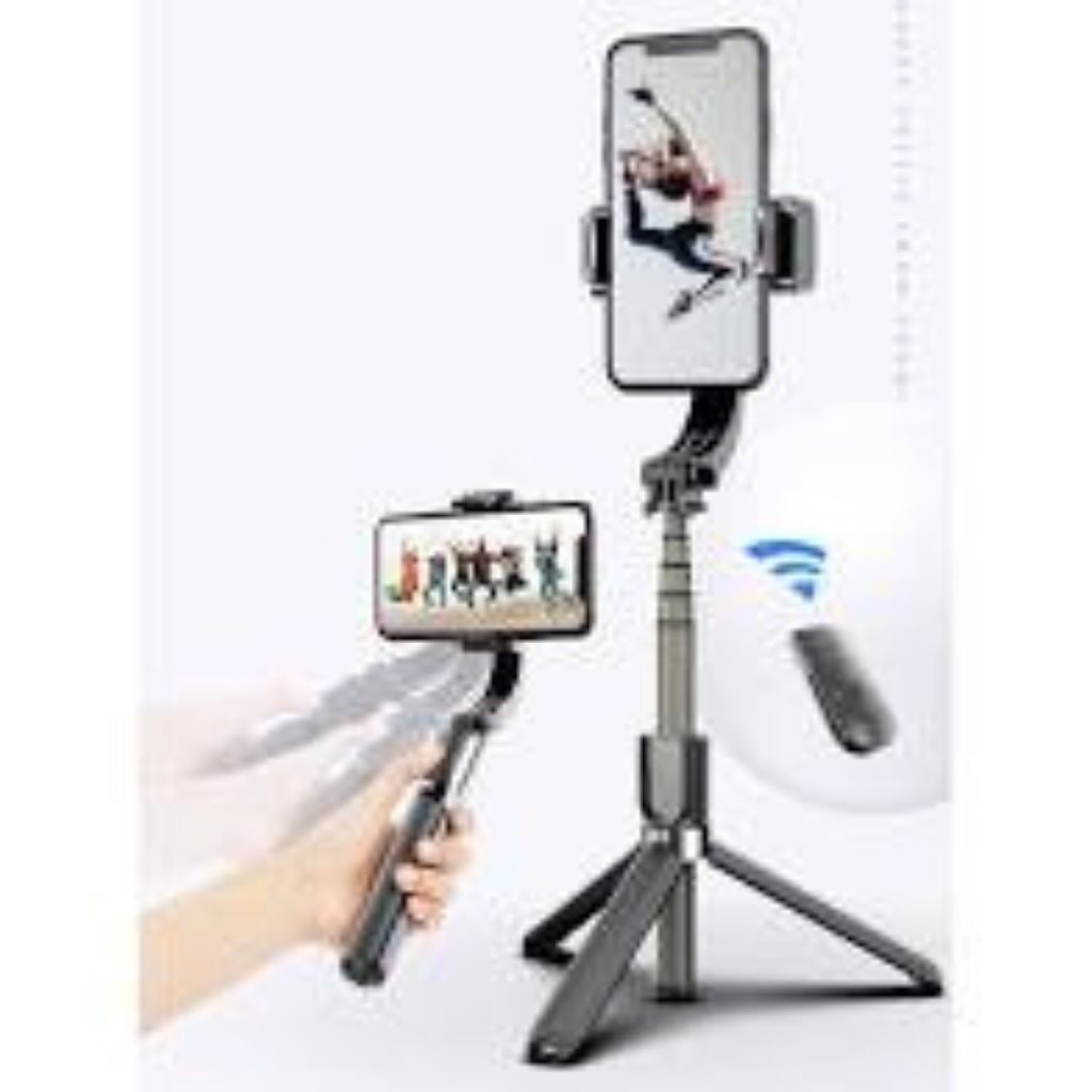 Gậy chụp hình Selfie 💖 CAO CẤP 💖 Gậy Chống Rung Gimbal Stabilizer L08 - Có 3 Chân Đỡ - Nút Bấm Bluetooh Hàng Cao Cấp