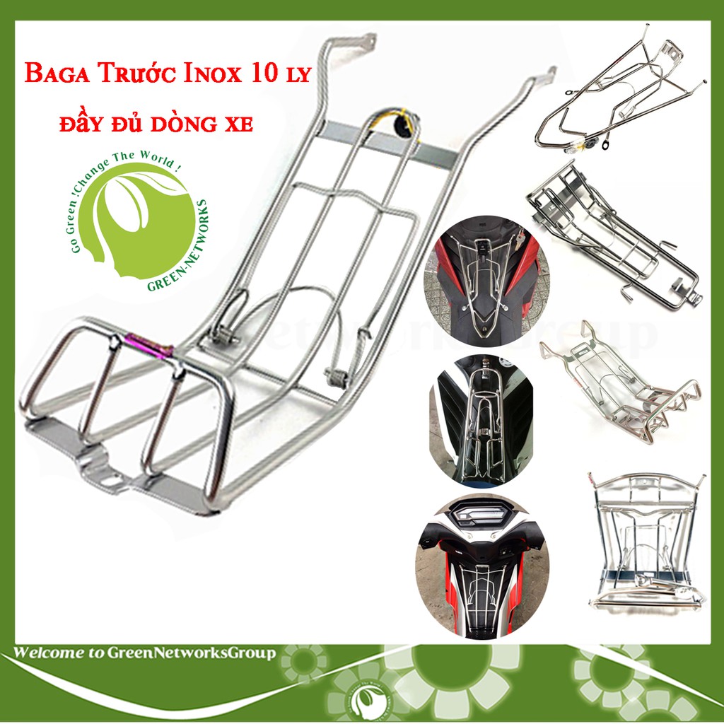 Baga giữa Inox 10Ly gắn Wave, Dream, Wave a 2000-2021, Ex , Winner , Si , Fu và nhiều dòng xe khác Greennetworks