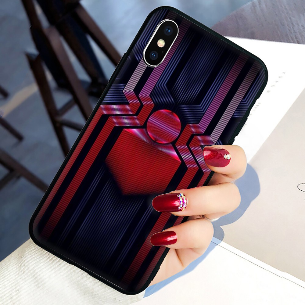 Marvel Superhero Spider-Man Soft Black TPU Silicone Phone Case for iphone X XR XS Max 5 5s SE 2020 Anti-fall Back Cover
