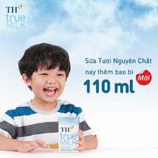 (Có khuyến mại ) Sữa Tươi Tiệt Trùng Có Đường, Ít Đường TH true MILK 110 ml