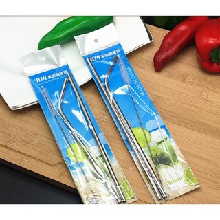 Bộ 2 Ống Hút Inox Kèm Dụng Cụ Cọ Rửa - Bảo Vệ Môi Trường