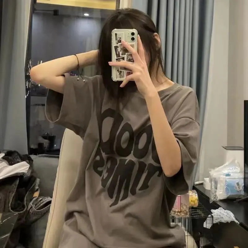 Áo Thun Tay Ngắn Dáng Rộng Phong Cách Hàn Quốc Thời Trang Mùa Hè Cho Nữ 2XL