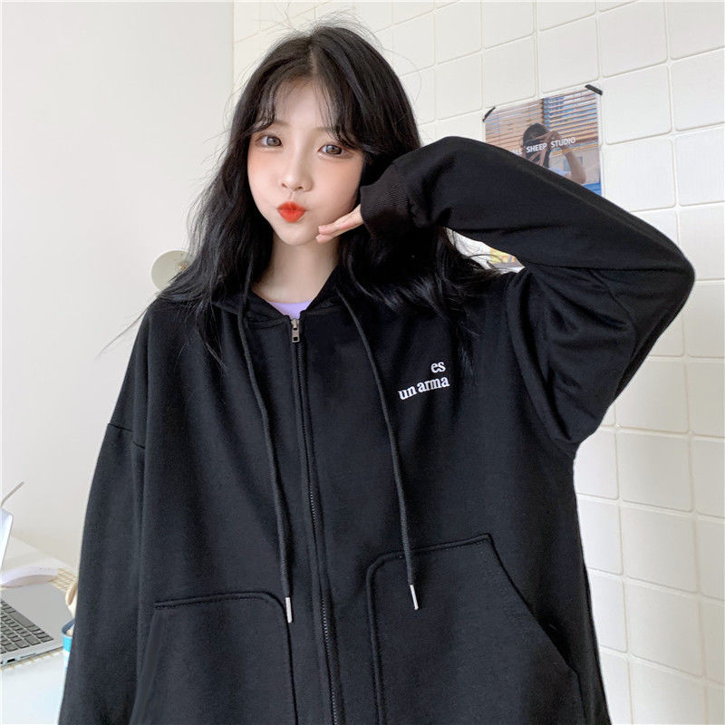 Áo Khoác Hoodie Mỏng Dáng Rộng Kiểu Hàn Quốc Thời Trang Xuân Thu 2021