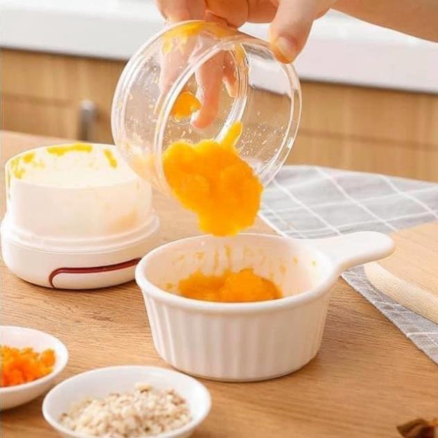 Máy xay tỏi ớt cầm tay đa năng thế hệ mới dụng cụ xay tỏi kéo tay mẫu mới chất liệu nhựa cao cấp an toàn