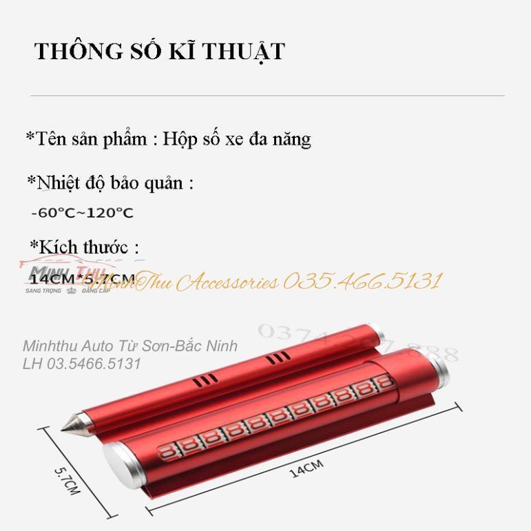 Bảng số điện thoại ô tô kiêm giá đỡ, tặng kèm sáp thơm - búa phá kính