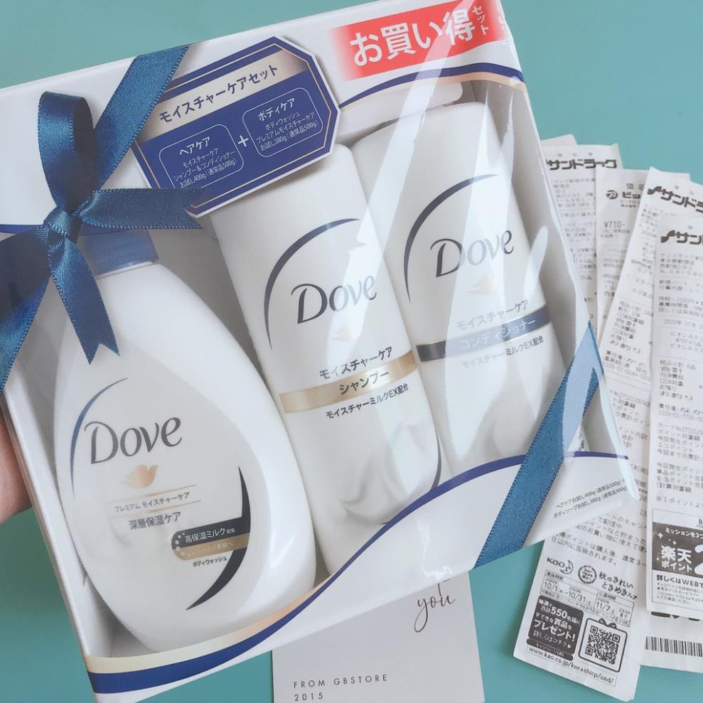 (Giá săn sale siêu tốt, mua tận store Nhật)  Bộ 3 món Dầu Gội, Xả và Sữa Tắm Dove Nhật Bản