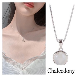 Vòng cổ mặt đá pha lê chalcedon thời trang dành cho nữ