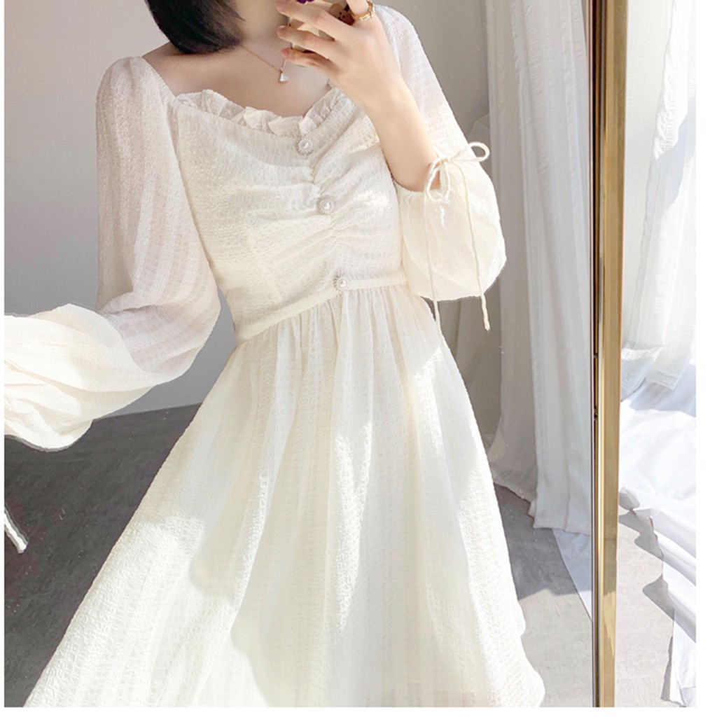 ĐẦM TRẮNG CÔNG CHÚA CÚC NGỰC TAY BO, VÁY TRẮNG KỈ YẾU / CÓ ẢNH CẬN CHẤT | BigBuy360 - bigbuy360.vn