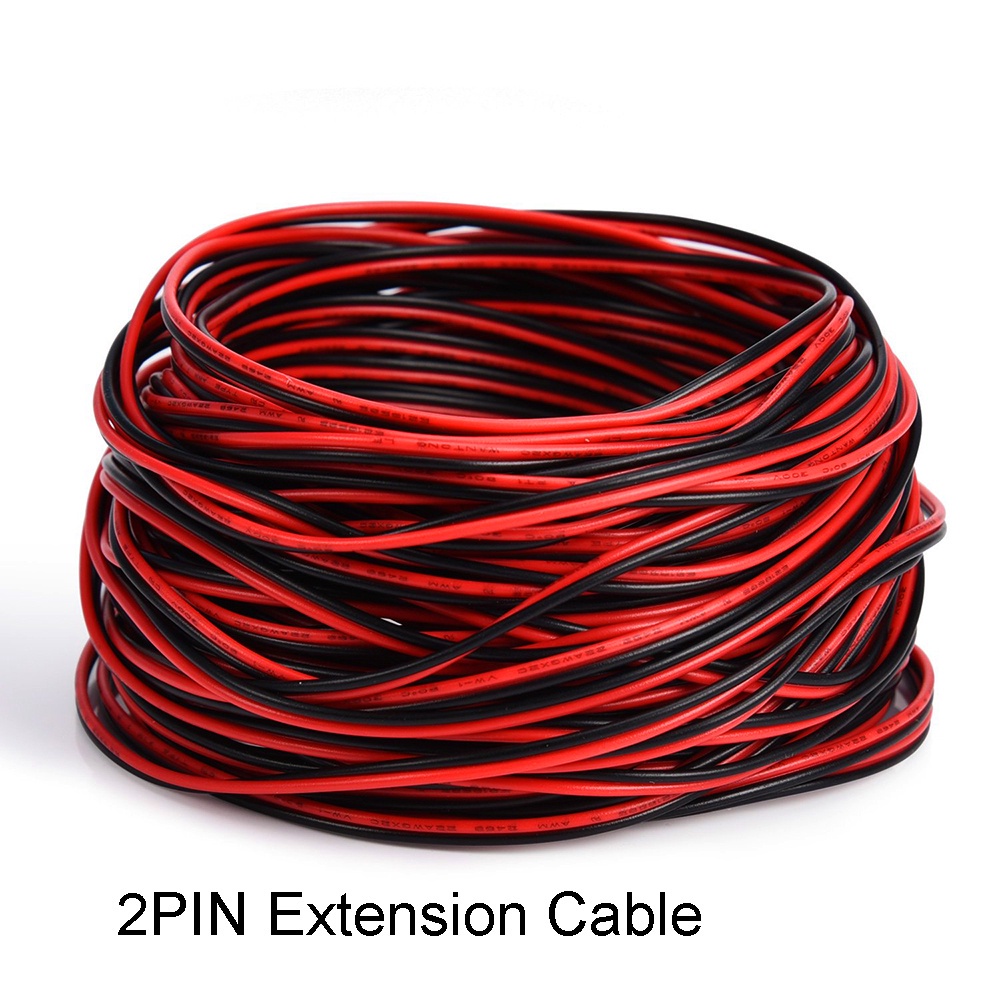 NORMAN Electronic cord Connector Wire Cord 5M 10M 20M For Single LED Strip Light 2 Pin Extension Cable 2 Pin PVC Copper 3528 5050 Red Black Colored Extension Cable