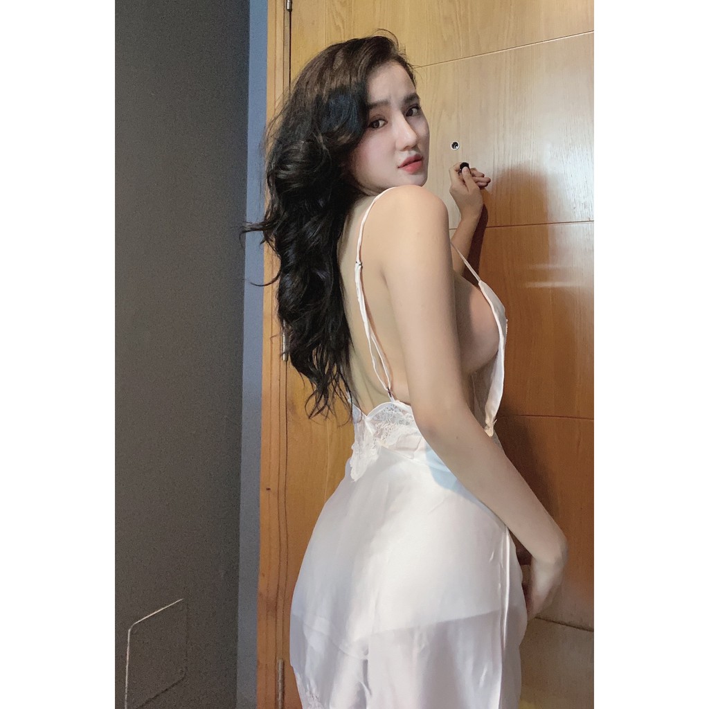 Đầm ngủ sexy nữ hai dây phối ren quyến rũ gợi cảm satin cao cấp thoáng mát mềm mịn AN05 - D'Lavia | BigBuy360 - bigbuy360.vn