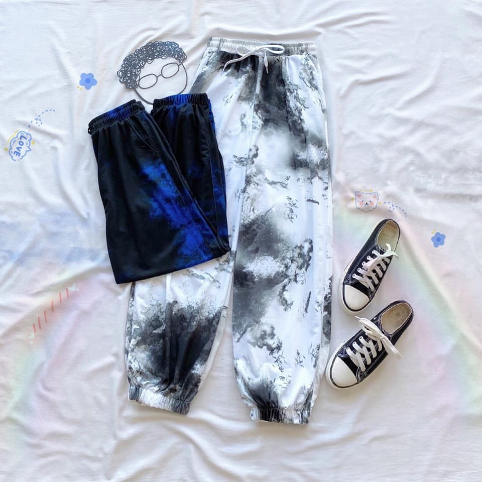 Quần jogger loang màu tie dye ống bo unisex cryaotic10