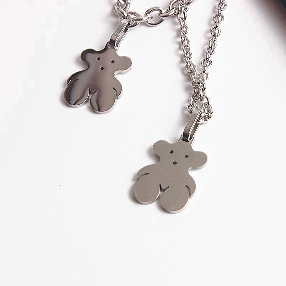 Dây Chuyền Mặt Hình Gấu Đơn Giản Cho Cặp Đôi