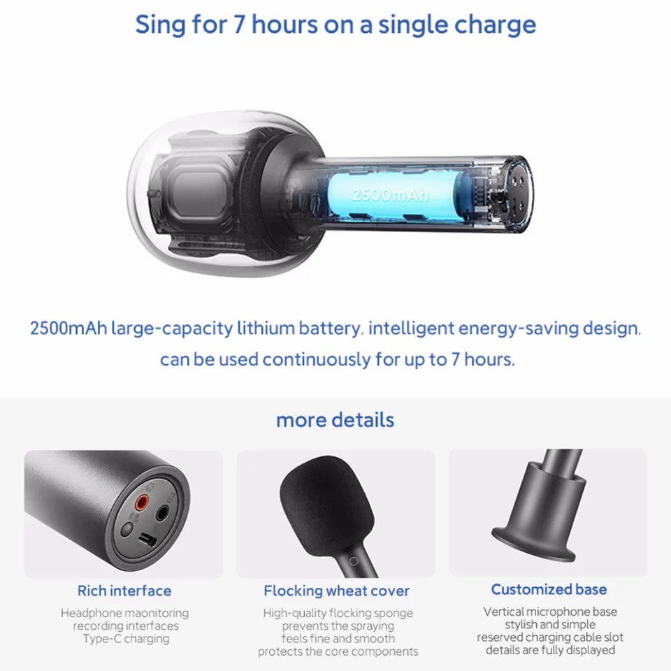 [Mã ELHACE giảm 4% đơn 300K] Micro karaoke xiaomi mijia bluetooth không dây,công nghệ giảm tiếng ồn thông minh