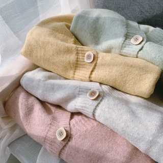 Áo Khoác Cardigan Dệt Kim Dáng Rộng Màu Sắc Ngọt Ngào Phong Cách Retro Mùa Xuân Dành Cho Nữ