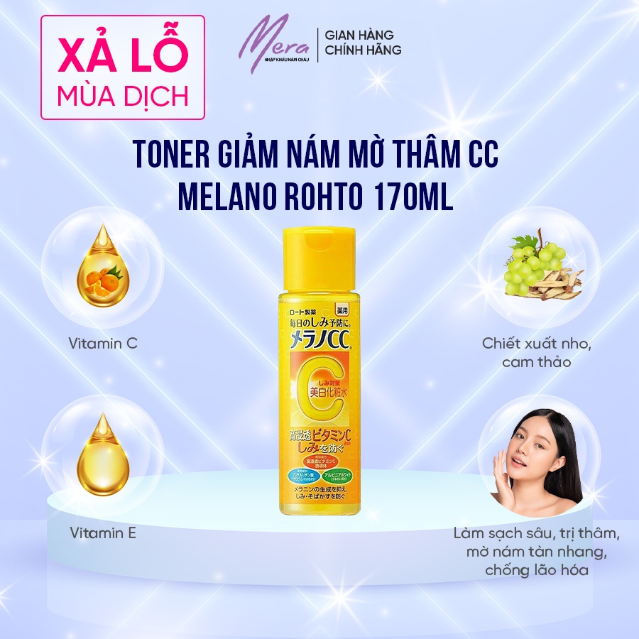 Toner giảm nám mờ thâm CC Melano Rohto 170ml