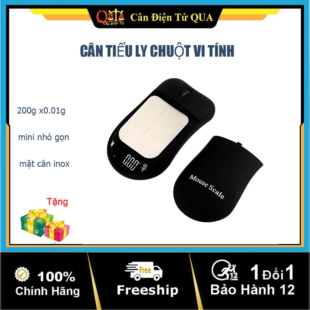 Cân Tiểu Ly Điện Tử 200g 500g Hình Chuột Máy Tính Bảo Hành 1 Năm Shop QUA