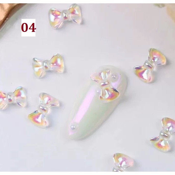 Charm nơ , charm nail gắn móng hình nơ trang trí móng