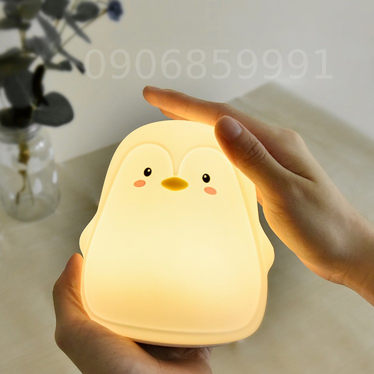 Đèn ngủ trang trí,đèn led silicon cảm ứng chim cánh cụt dễ thương (LJC-129)