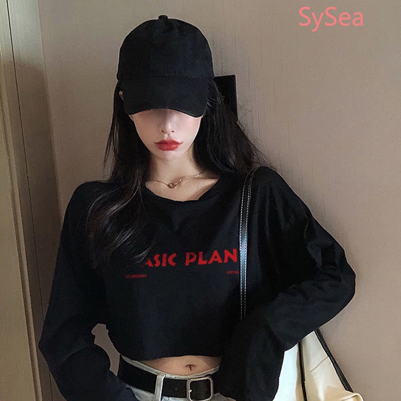 Áo Croptop In Chữ Phong Cách Hàn Quốc Thời Trang Mùa Hè Dành Cho Nữ