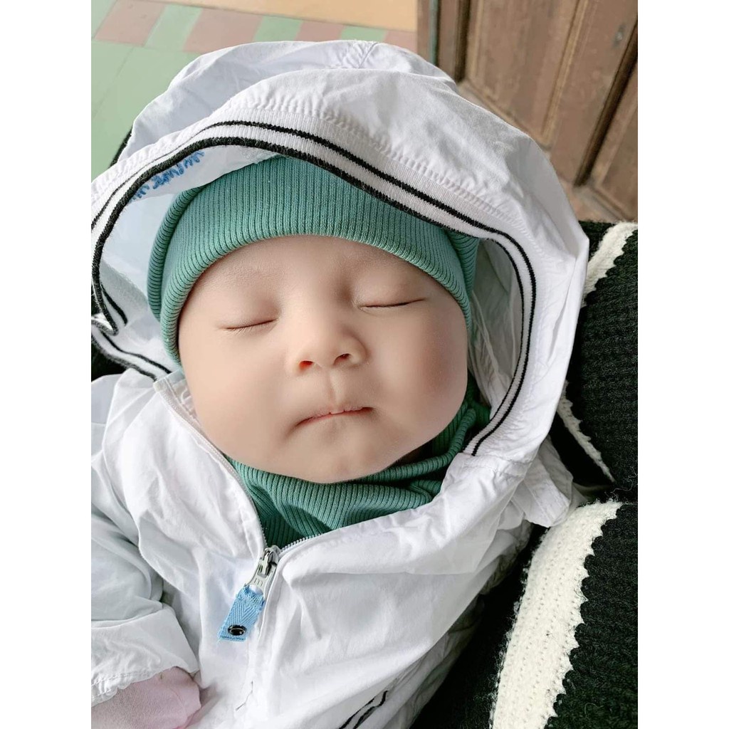 Đồ bộ quần áo dài tay trẻ em Tặng kèm Mũ - Bộ tăm dài tay cho bé sơ sinh tới 15kg AM807