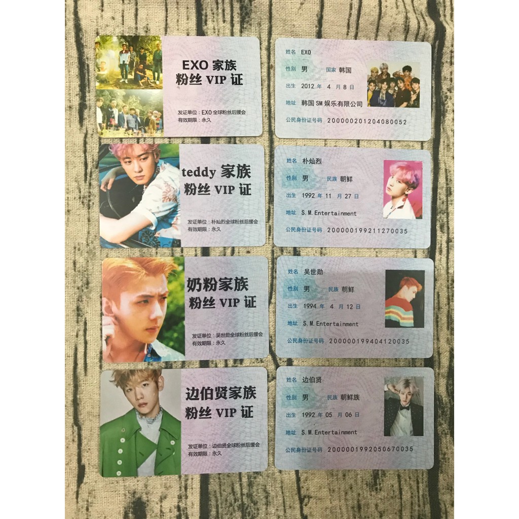 Card nhựa cứng nhóm nhạc BTS, BIGBANG, TFBOYS, EXO