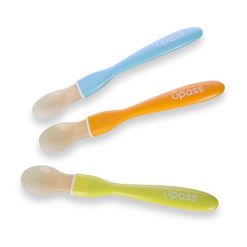 Muỗng Silicon Báo Nhiệt Cán Dài Upass Thái Lan CHo Bé từ 4 Tháng