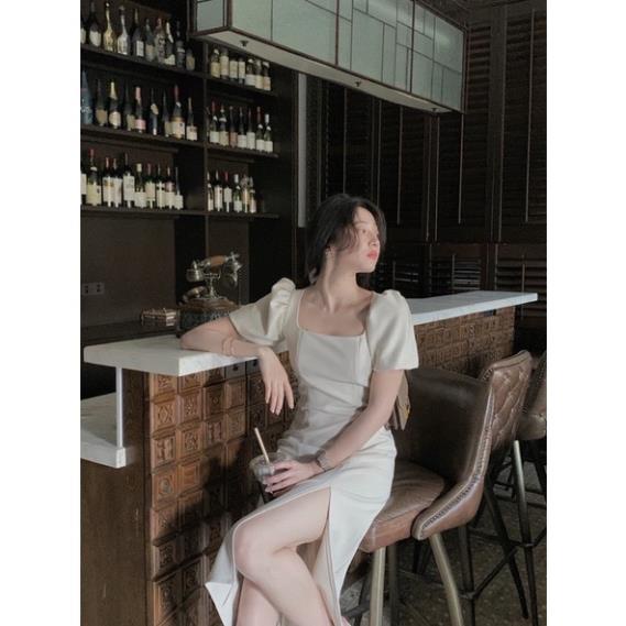 Váy Body Xẻ Đùi Tay Phồng 2 Lớp Siêu Xinh | BigBuy360 - bigbuy360.vn