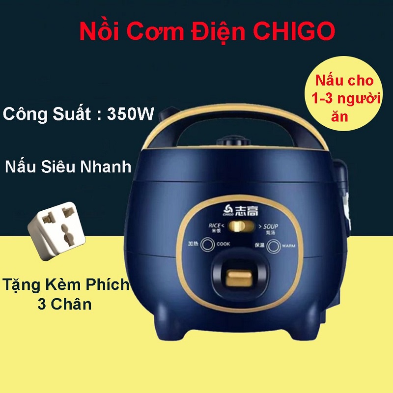 Nồi cơm điện đa năng Chigo công suất 350W nấu siêu nhanh, nồi chống dính 5 lớp siêu bền - CFXP15E