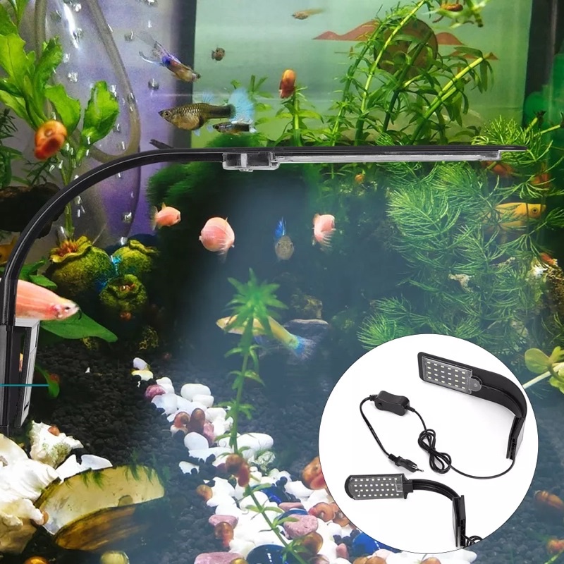 Đèn Kẹp Siêu Mỏng Ánh Sáng TRẮNG XANH X5 Cho Hồ Cá Tép, Thuỷ Sinh