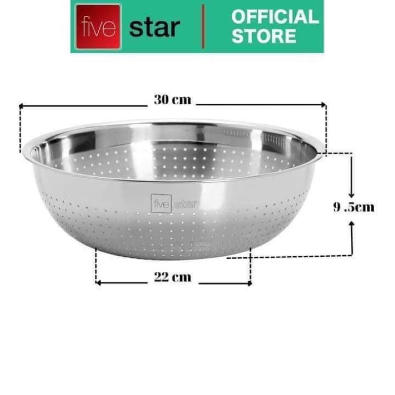 Một chiếc rổ inox 304 size 30cm Fivestar