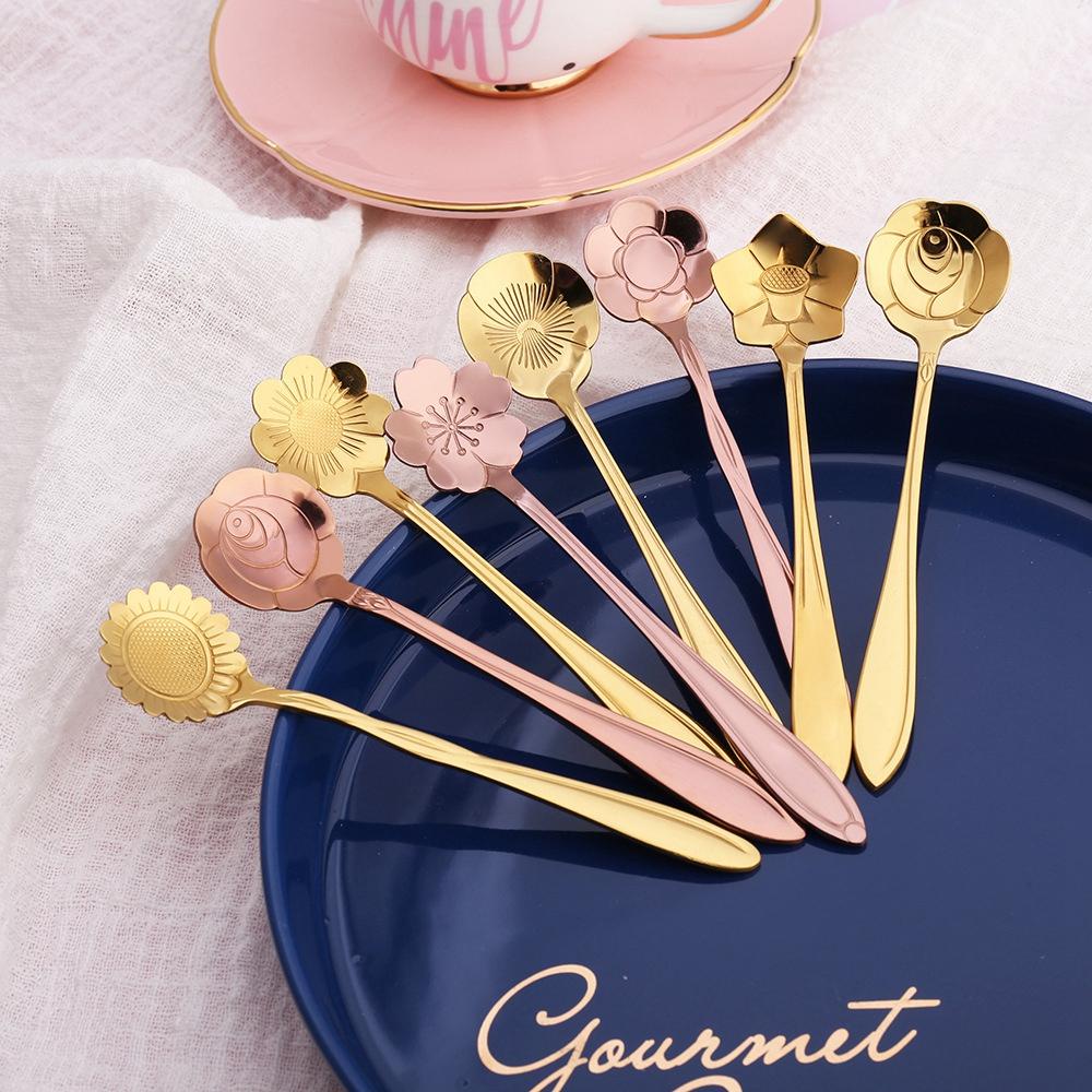 Set 8 Muỗng Cà Phê Bằng Thép Không Gỉ Thiết Kế Độc Đáo