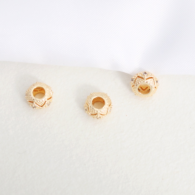 Hạt Cườm Đồng Mạ Vàng 14k 8mm Nhiều Màu Sắc Dùng Để Làm Trang Sức diy