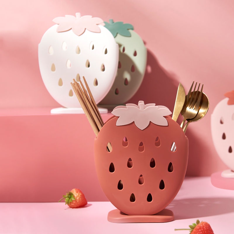 Ống Đựng Đũa Muỗng Dao Bằng Nhựa Họa Tiết Hoạt Hình Sáng Tạo Đa Năng