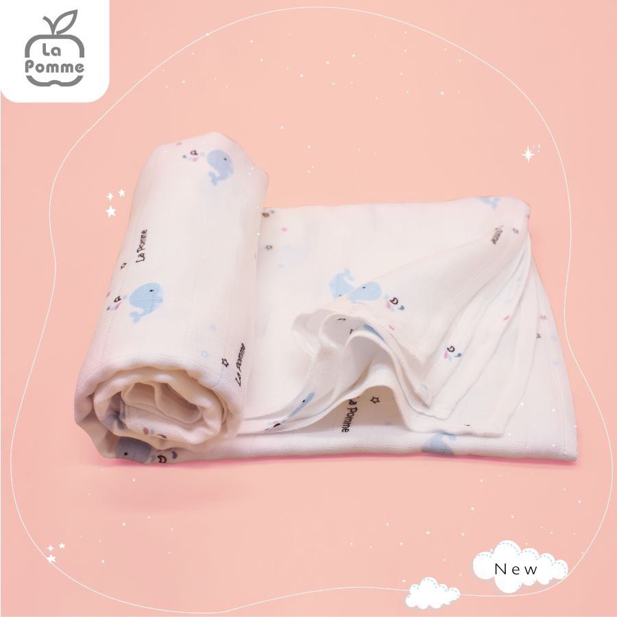 [CHÍNH HÃNG] Khăn đa năng sợi tre lụa mềm mại an toàn cho bé 120*120 La Pomme