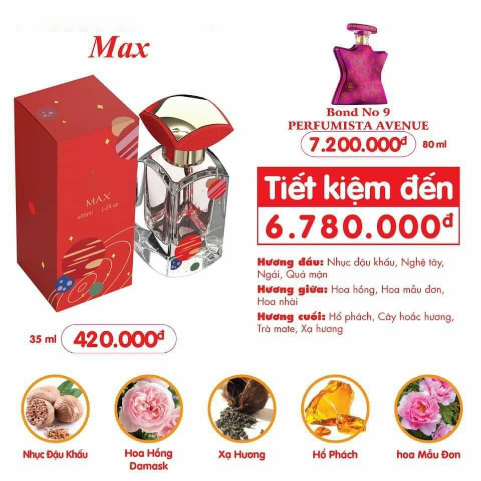 Nước hoa nữ MAX - NGỌT NGÀO, VÀ QUYẾN RŨ (35ML)