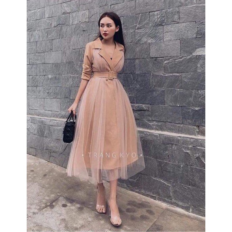 Váy dạng vest phối lưới