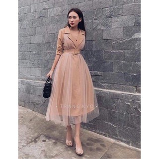 Váy dạng vest phối lưới
